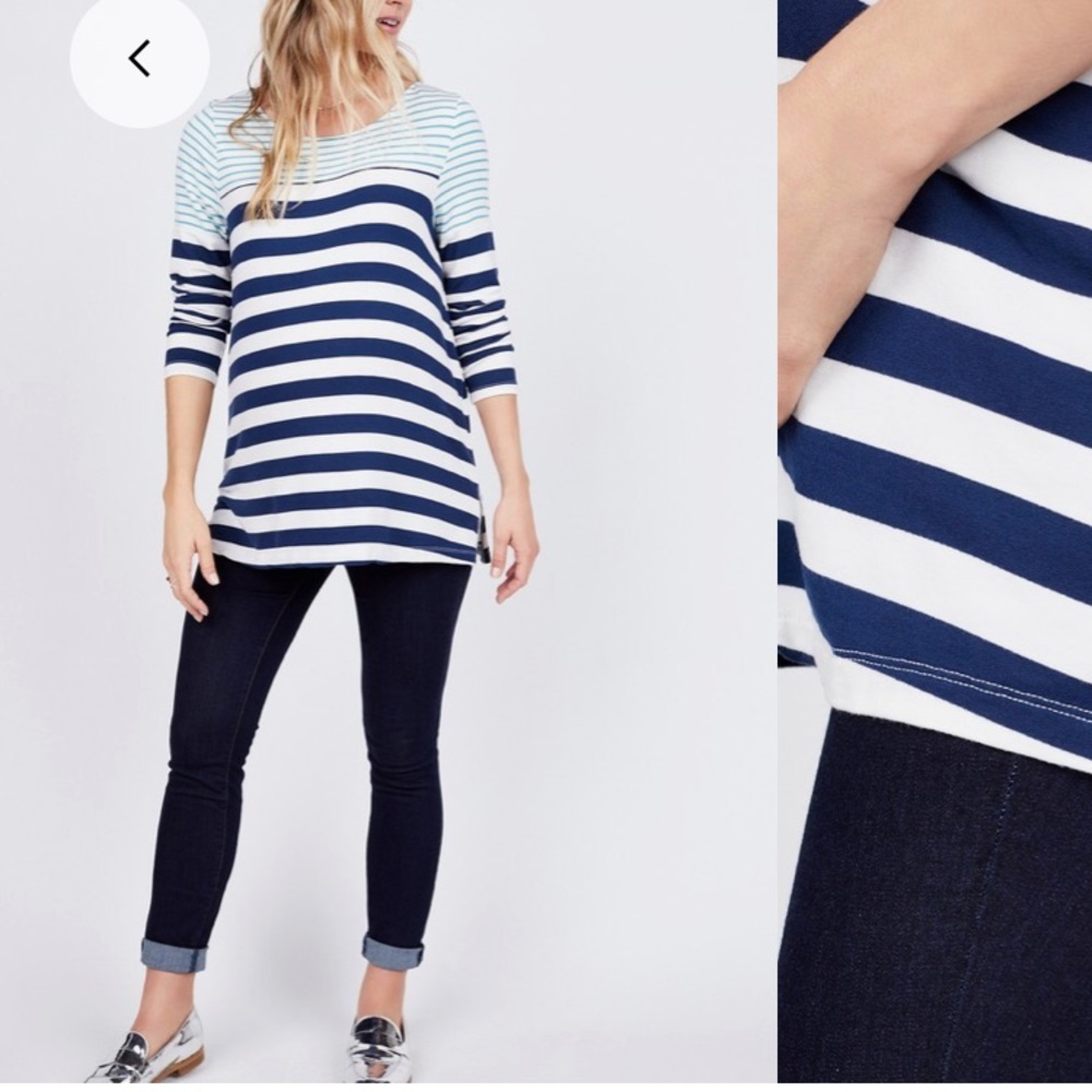 Long sleeve maternity shirt with side zippers